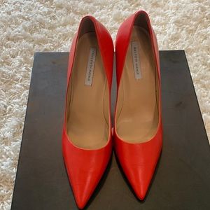 Red Saks Fifth Ave 3 inch heels